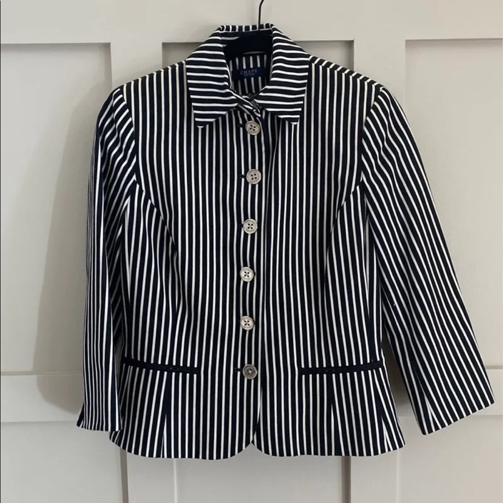 Black and white stripe blazer